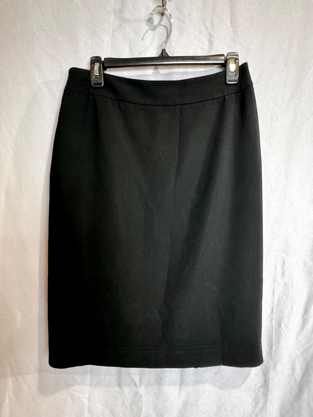 Women's Ann Taylor Professional Black Pencil Skirt, Back Box Pleats, Lined Sz 10